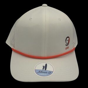 Johnnie-O NEW Legacy Cap Ivory and Orange Performance Rope Hat One Size *READ*